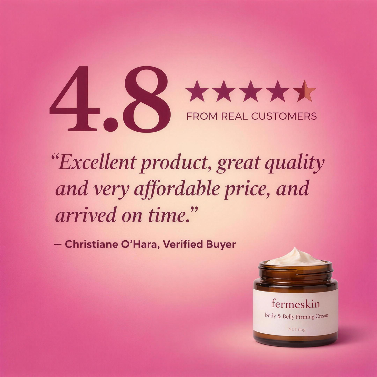 Fermeskin Smooth & Tightening Cream - Customer Review Card