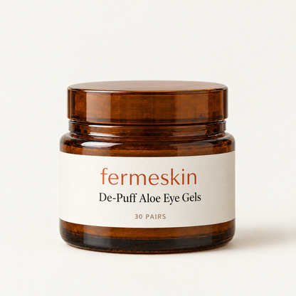 Fermeskin De-Puff Aloe Eye Gels jar front view